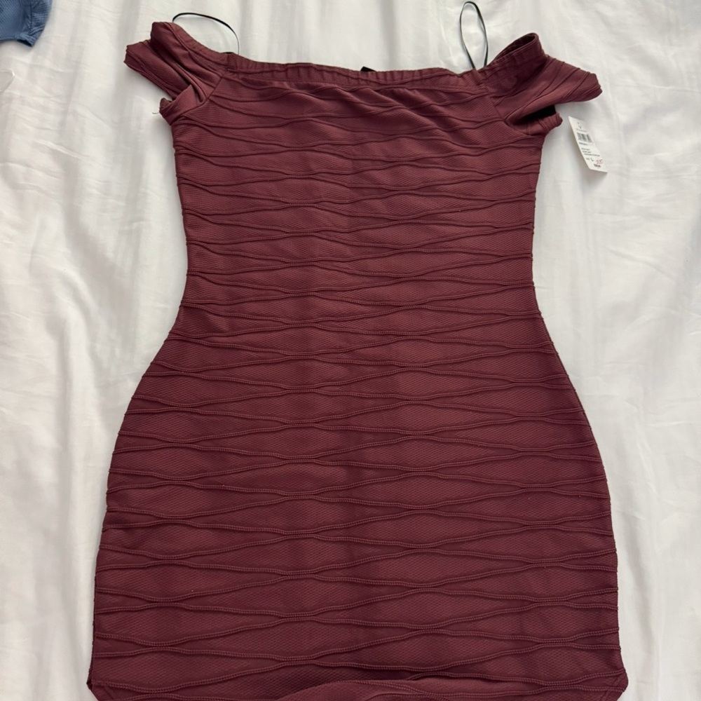Windsor Brown Off-Shoulder Mini Dress